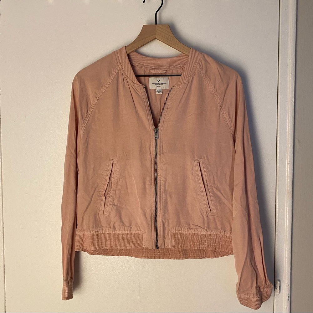 American Eagle Outfitters Blush Pink Bomber Jacket